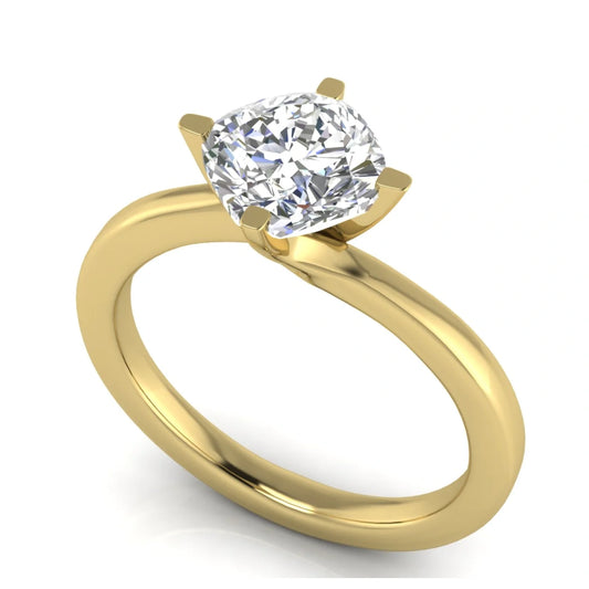 Bypass Cushion Cut Lab Diamond Engagement Ring
