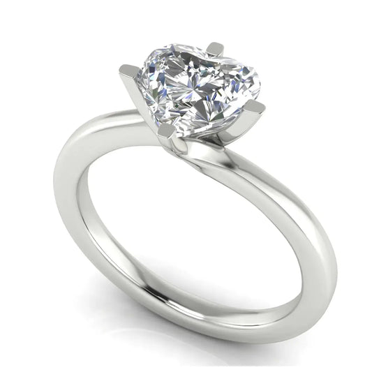 Bypass Heart Shaped Lab Diamond Engagement Ring