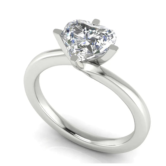 Bypass Heart Shaped Lab Diamond Engagement Ring