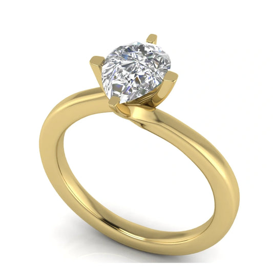 Bypass Pear Shaped Lab Diamond Engagement Ring