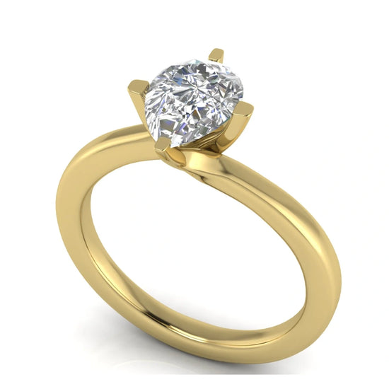 Bypass Pear Shaped Lab Diamond Engagement Ring