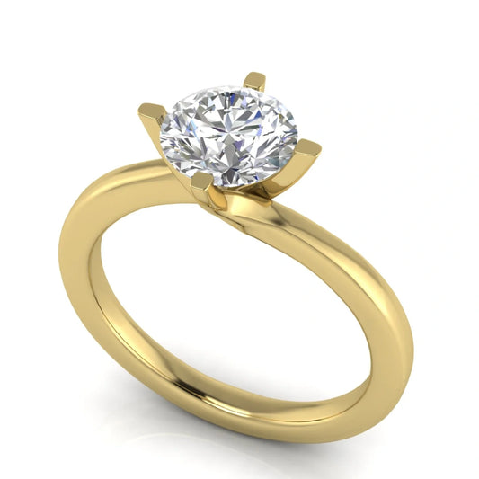 Bypass Round Cut Lab Diamond Engagement Ring