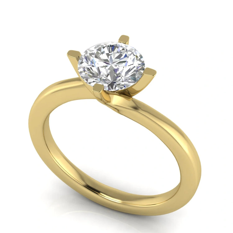 Bypass Round Cut Lab Diamond Engagement Ring