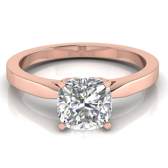 Tulip Basket Cushion Cut Moissanite Engagement Ring