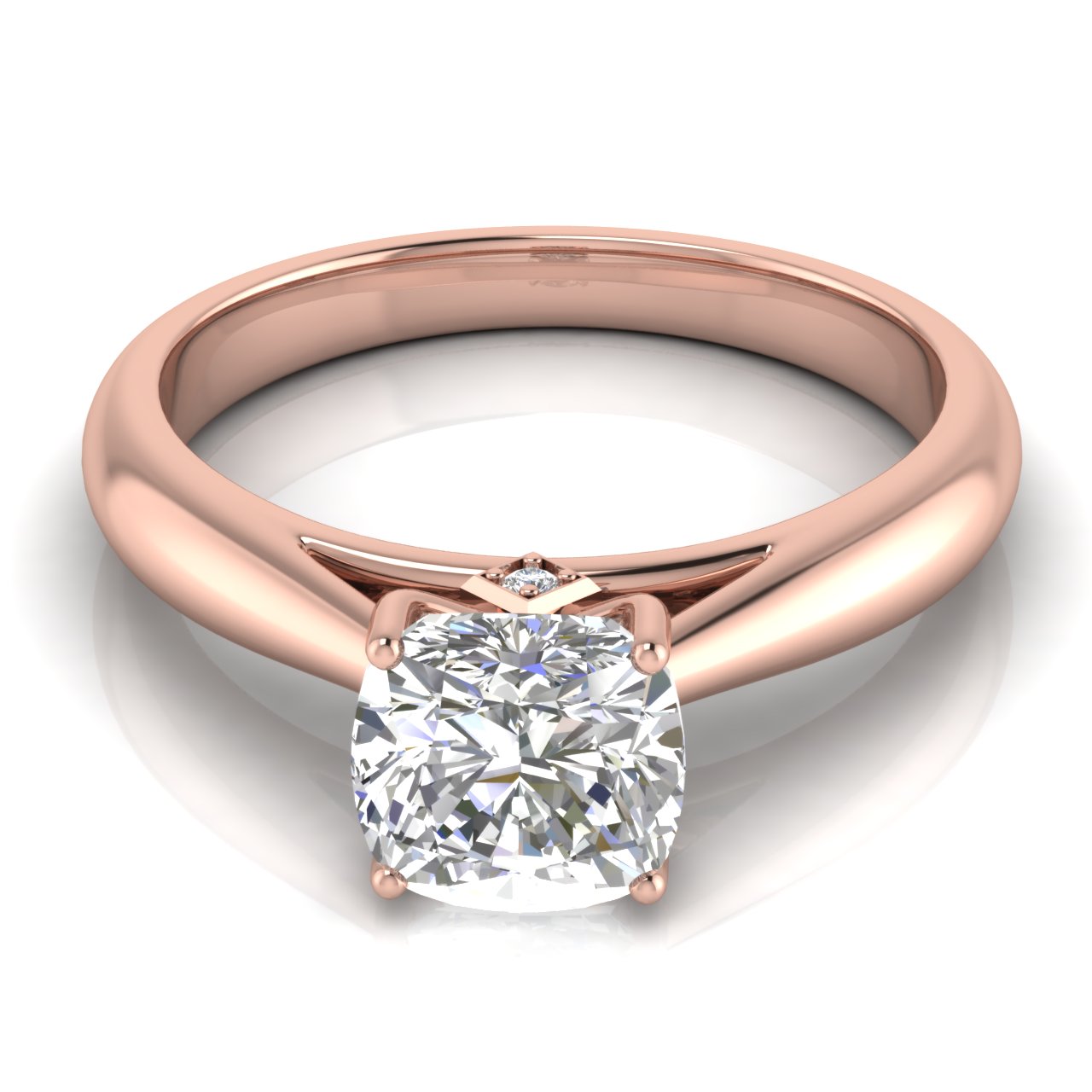 Elegant Hidden Stone Cushion Cut Moissanite Engagement Ring