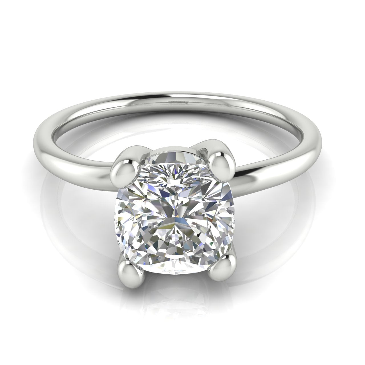 Classic Crossover Cushion Cut Moissanite Engagement Ring