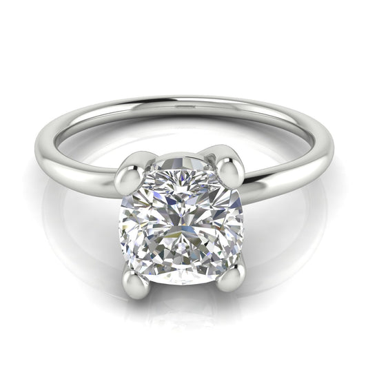 Classic Crossover Cushion Cut Lab Diamond Engagement Ring