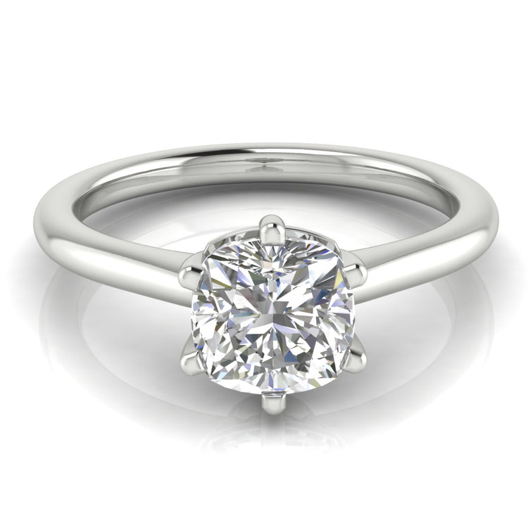 6 Prong Floating Cushion Cut Engagement Ring | Moissanite | Lab Grown Diamond