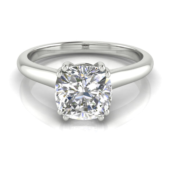 Double Prong Cushion Cut Moissanite Engagement Ring