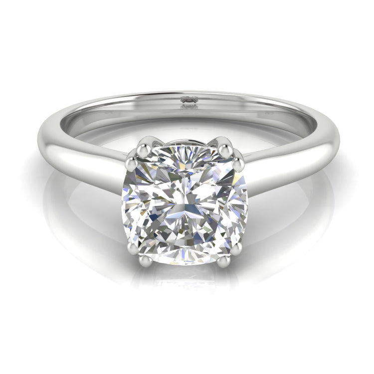 Double Prong Cushion Cut Engagement Ring | Moissanite | Lab Grown Diamond