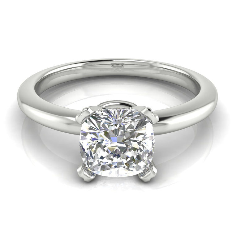 Basket Set Cushion Cut Lab Diamond Engagement Ring