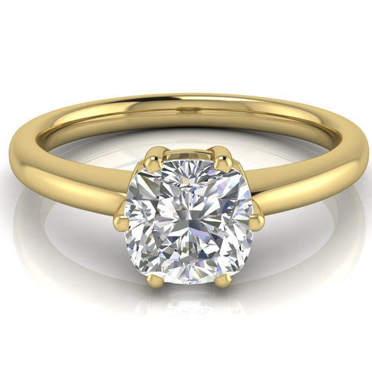 6 Prong Cushion Cut Lab Diamond Engagement Ring | LJ-LR133C-LG