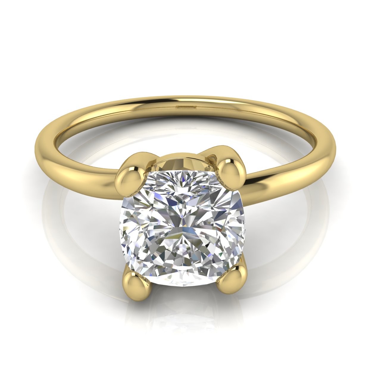 Classic Crossover Cushion Cut Moissanite Engagement Ring