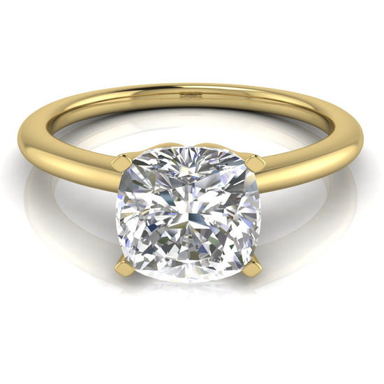 Tulip Set Cushion Cut Lab Diamond Engagement Ring