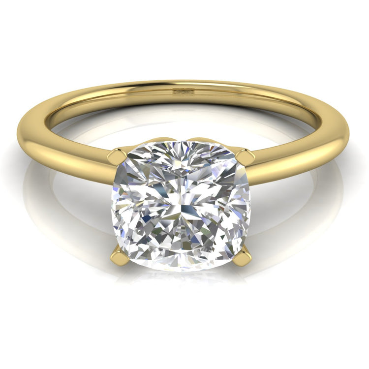 Tulip Set Cushion Cut Lab Diamond Engagement Ring