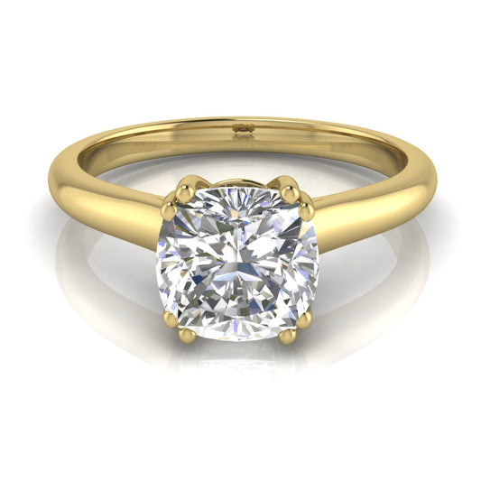 Double Prong Cushion Cut Lab Diamond Engagement Ring
