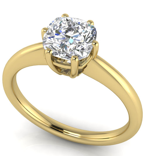 6 Prong Cushion Cut Lab Diamond Engagement Ring | LJ-LR133C-LG