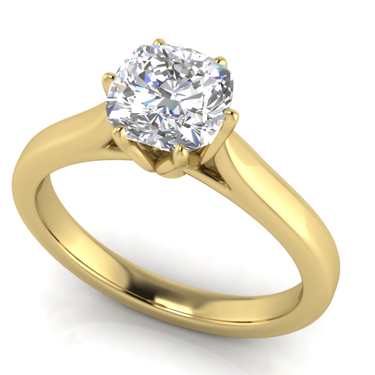 Floral Cushion Cut Lab Diamond Engagement Ring