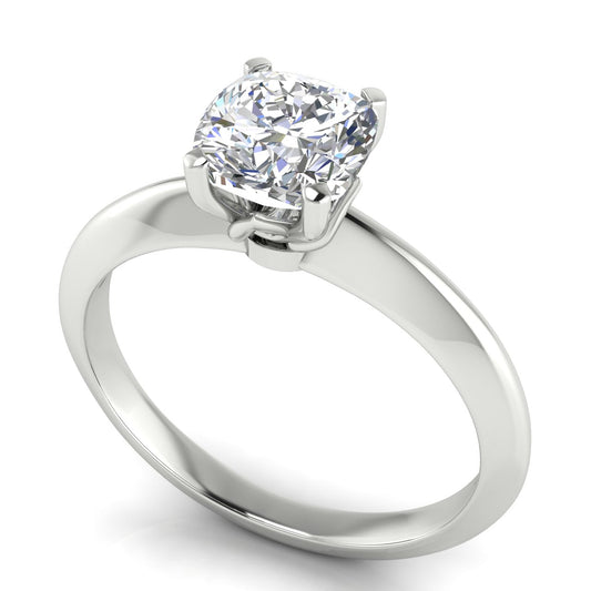 Tulip Prong Cushion Cut Lab Diamond Engagement Ring
