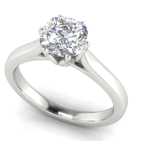 Floral Cushion Cut Moissanite Engagement Ring