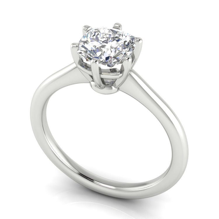 6 Prong Floating Cushion Cut Moissanite Engagement Ring