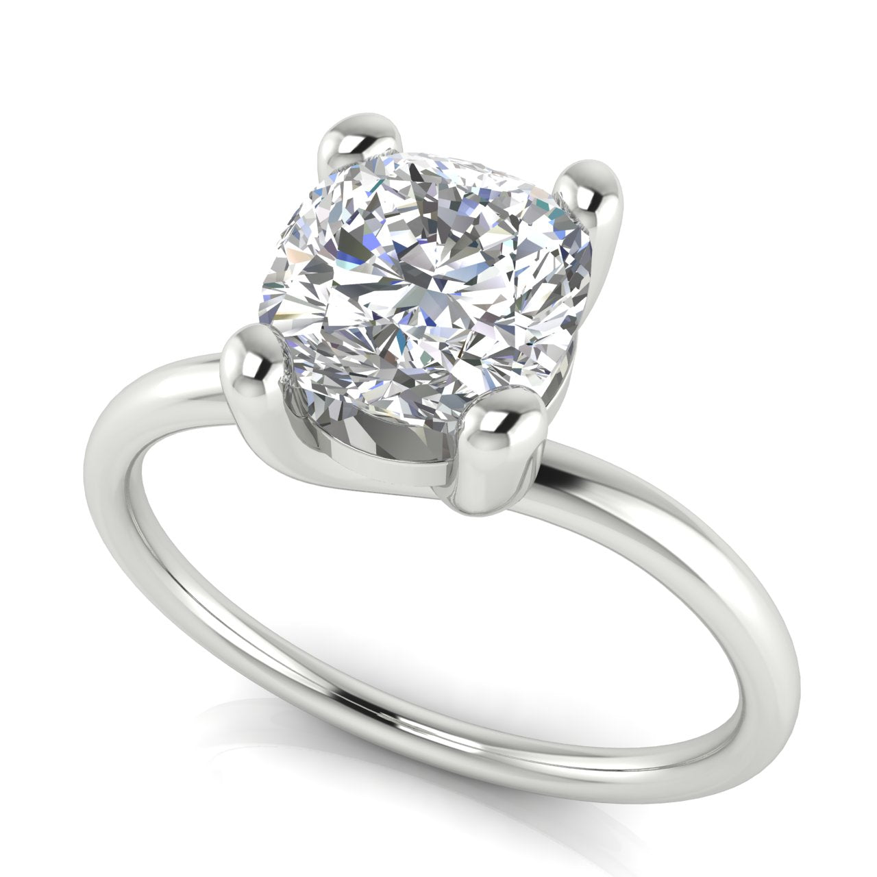 Classic Crossover Cushion Cut Moissanite Engagement Ring