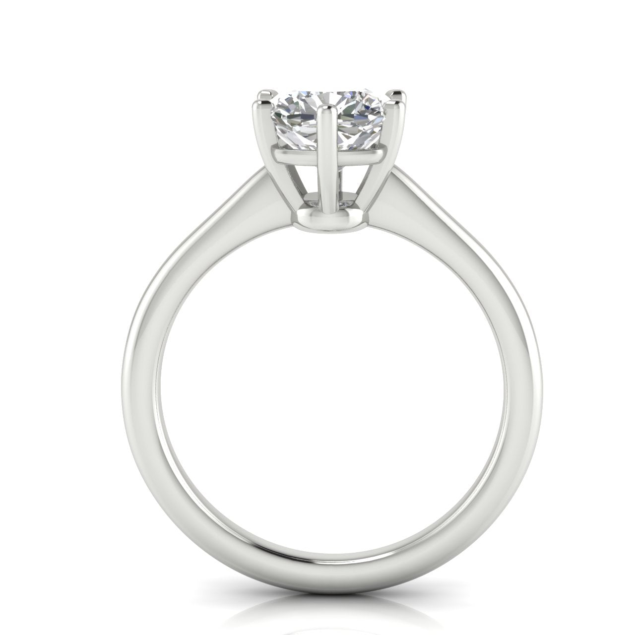 6 Prong Floating Cushion Cut Moissanite Engagement Ring