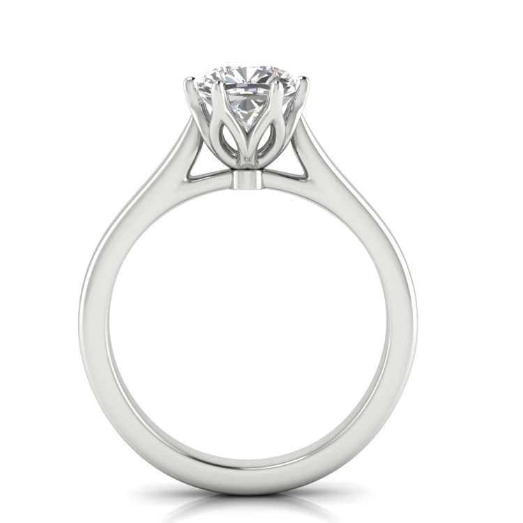 Floral Cushion Cut Moissanite Engagement Ring