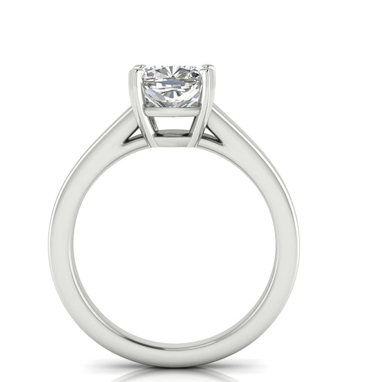 Wide Band Cathedral Cushion Cut Moissanite Engagement Ring