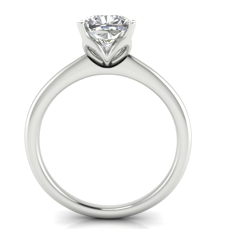 Tulip Set Cushion Cut Moissanite Engagement Ring