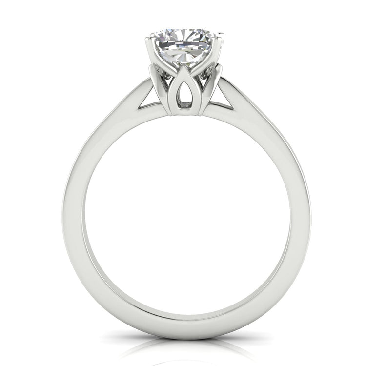 Tulip Basket Cushion Cut Lab Diamond Engagement Ring