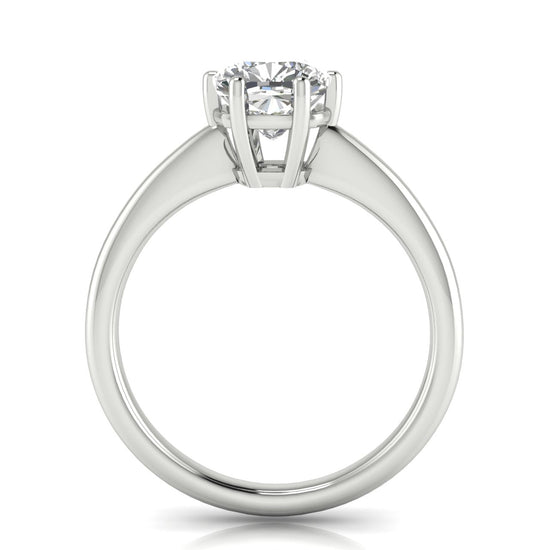 6 Prong Donut Cushion Cut Lab Diamond Engagement Ring