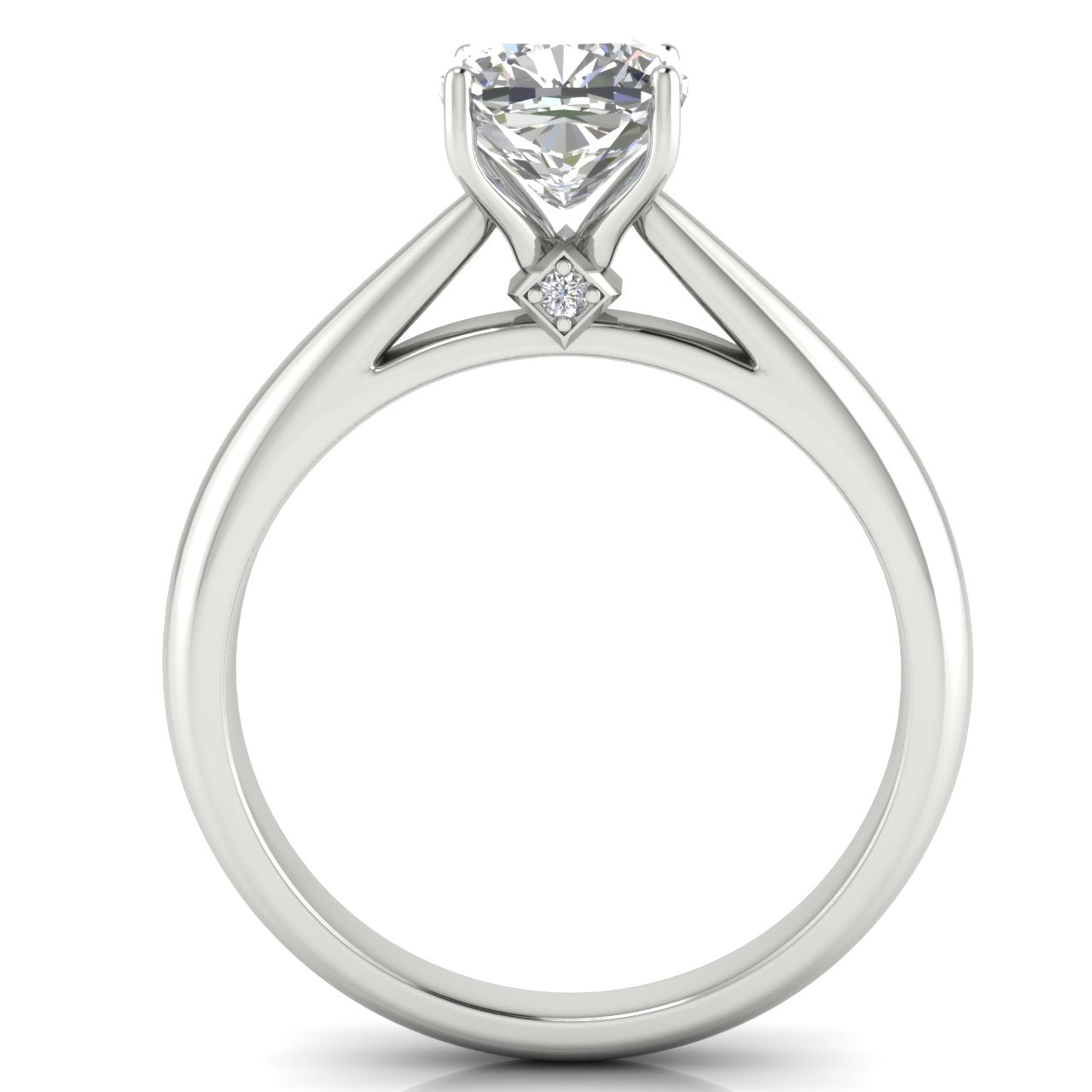 Elegant Hidden Stone Cushion Cut Lab Diamond Engagement Ring