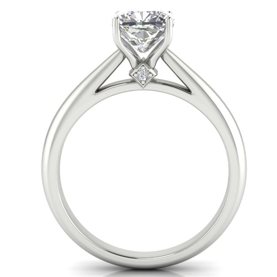 Elegant Hidden Stone Cushion Cut Moissanite Engagement Ring