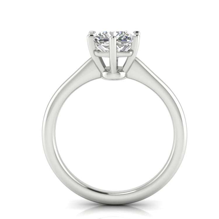 6 Prong Floating Cushion Cut Moissanite Engagement Ring