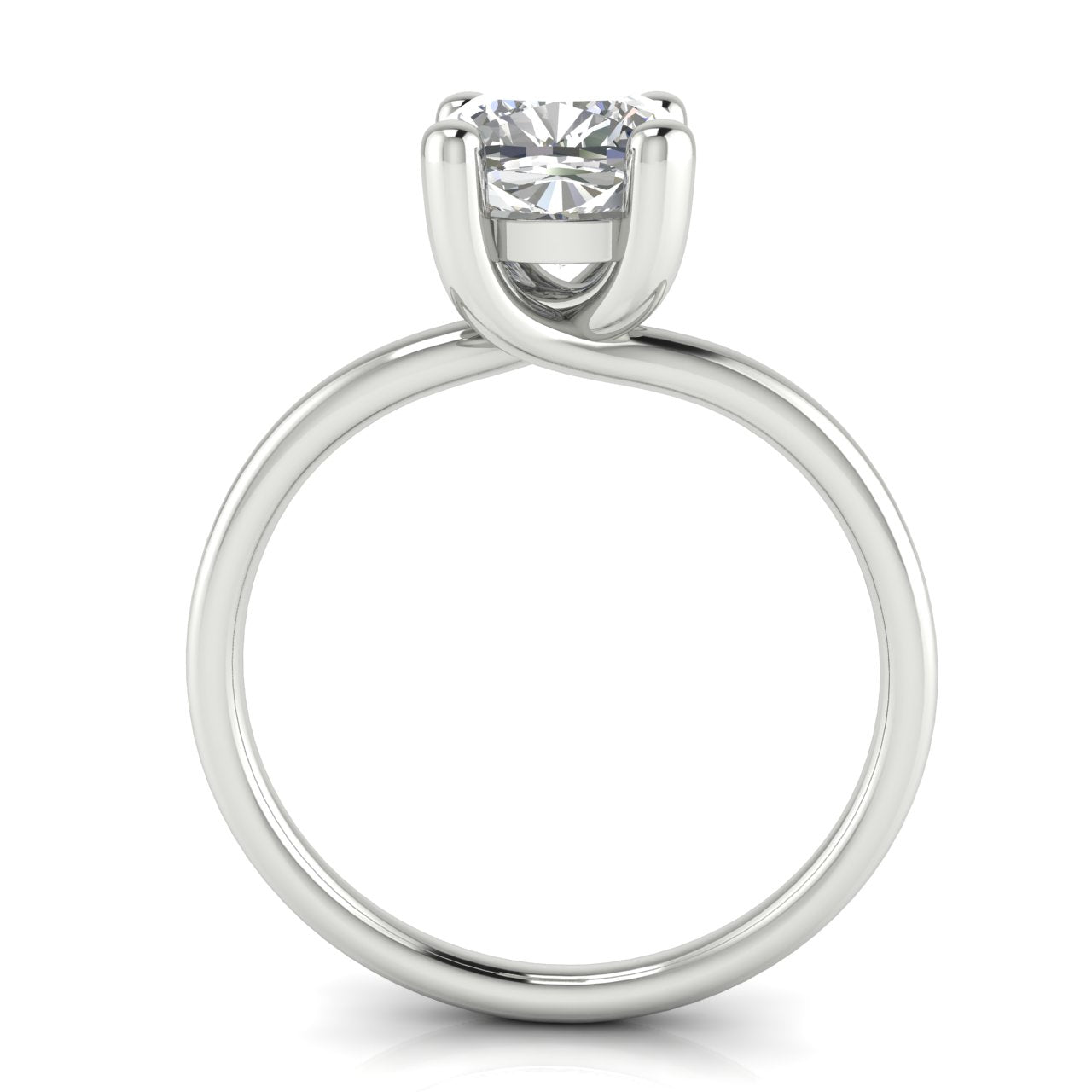 Classic Crossover Cushion Cut Moissanite Engagement Ring