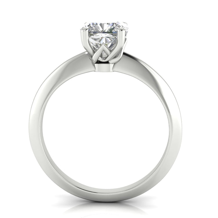 Tulip Prong Cushion Cut Moissanite Engagement Ring