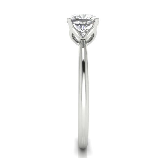 Tulip Set Cushion Cut Lab Diamond Engagement Ring