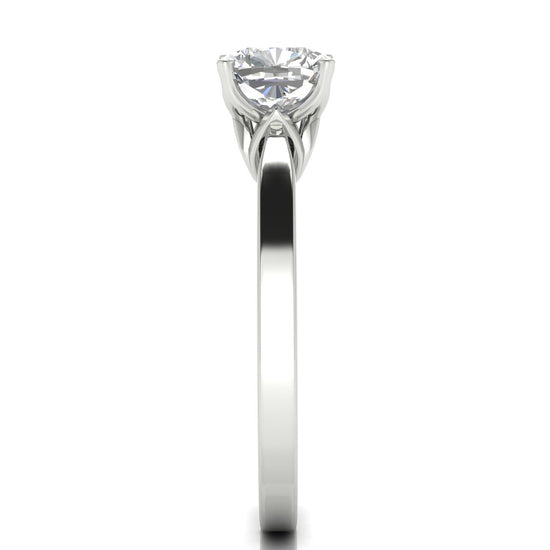 Tulip Basket Cushion Cut Lab Diamond Engagement Ring