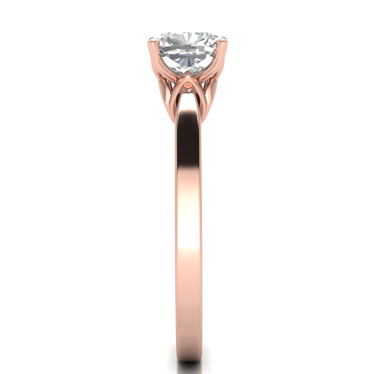 Tulip Basket Cushion Cut Lab Diamond Engagement Ring