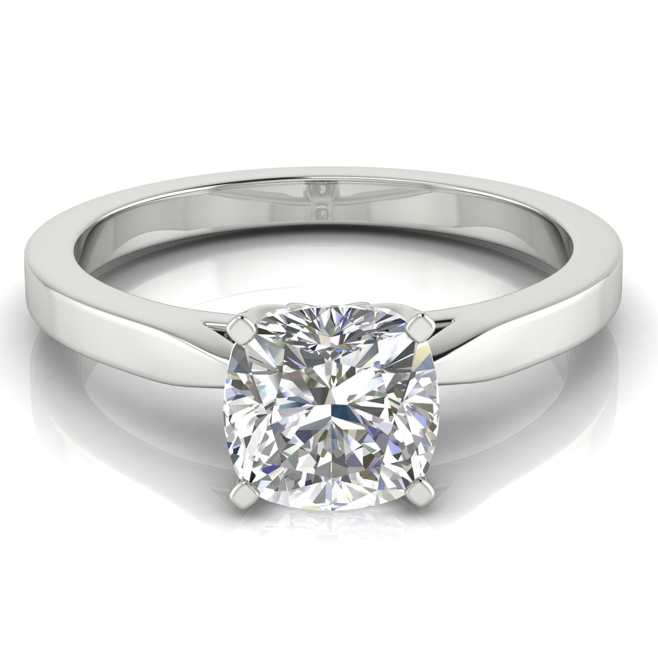 Tulip Basket Cushion Cut Lab Diamond Engagement Ring