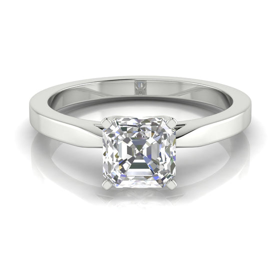 Tulip Basket Emerald Cut Lab Diamond Engagement Ring