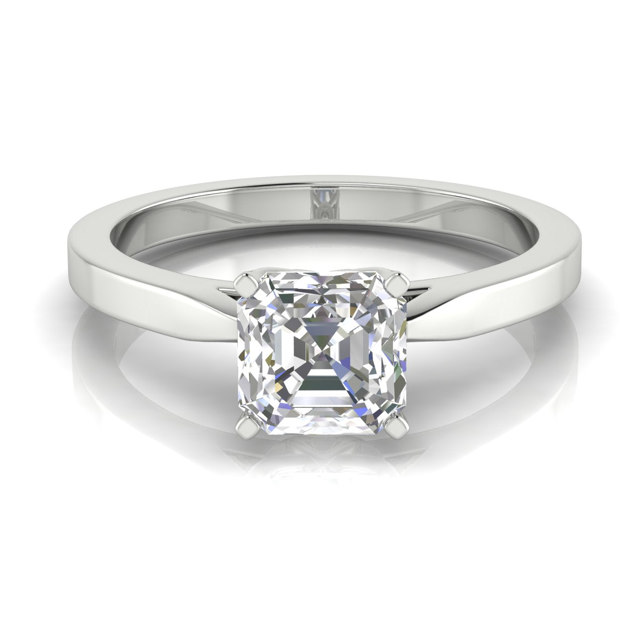 Tulip Basket Emerald Cut Moissanite Engagement Ring