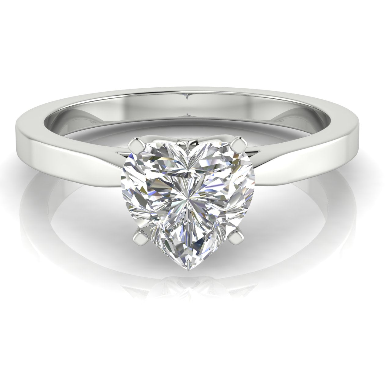 Tulip Basket Heart Shaped Moissanite Engagement Ring