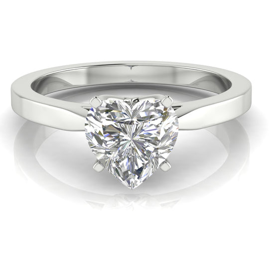 Tulip Basket Heart Shaped Moissanite Engagement Ring