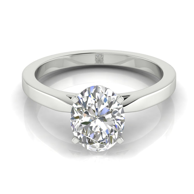 Tulip Basket Oval Cut Lab Diamond Engagement Ring