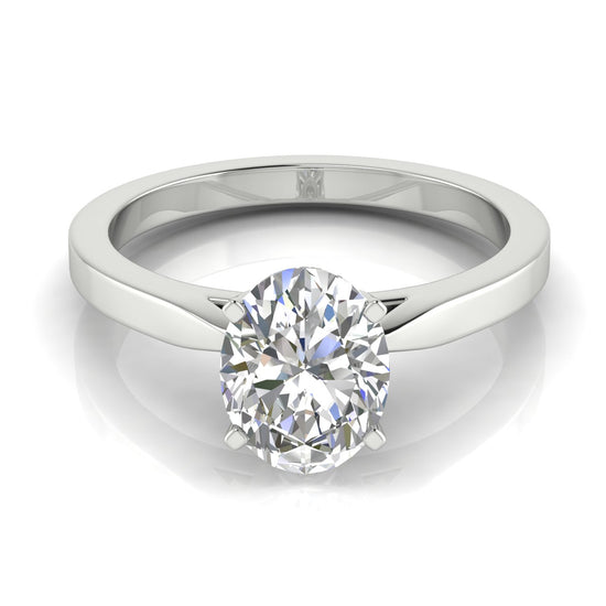 Tulip Basket Oval Cut Moissanite Engagement Ring