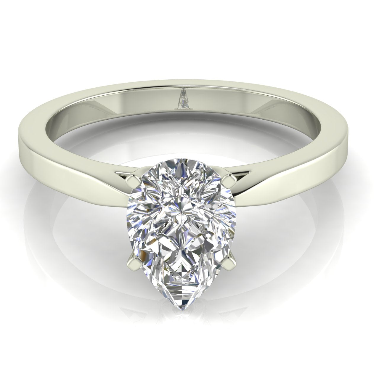 Tulip Basket Pear Shaped Lab Diamond Engagement Ring