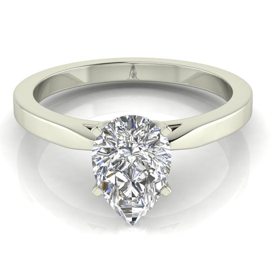 Tulip Basket Pear Shaped Moissanite Engagement Ring