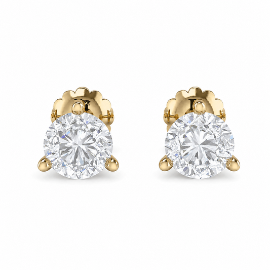 Round Stud Lab Diamond Earrings